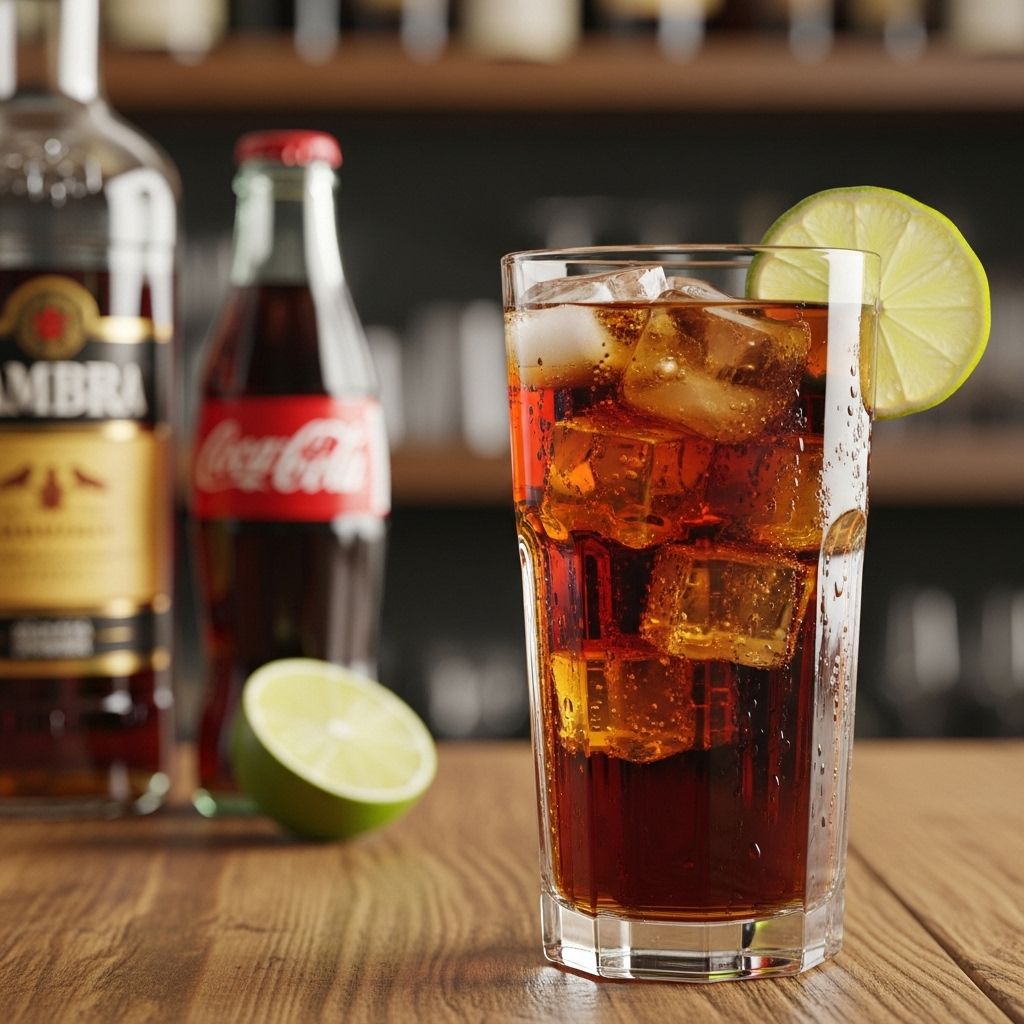 A squeeze of fresh lime cuts sweetness and lifts rum and cola into a brighter cocktail.