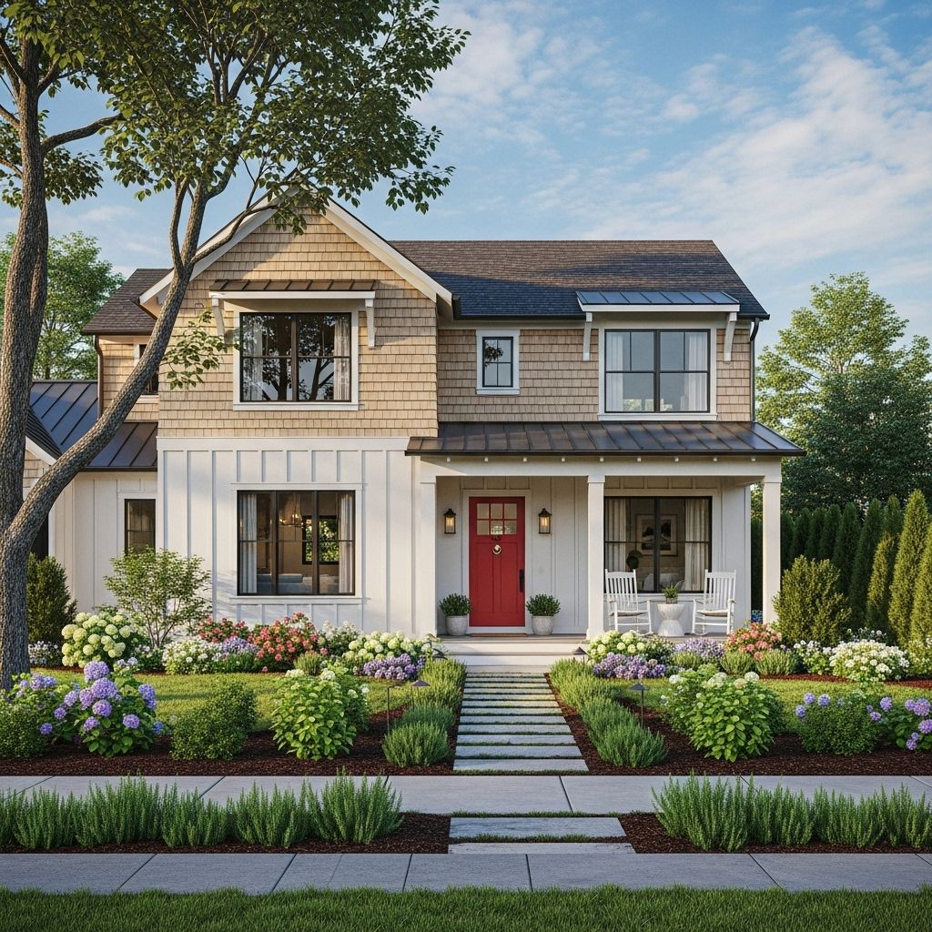 Enhance exteriors with rich plantings, bold color accents, and an inviting night glow.