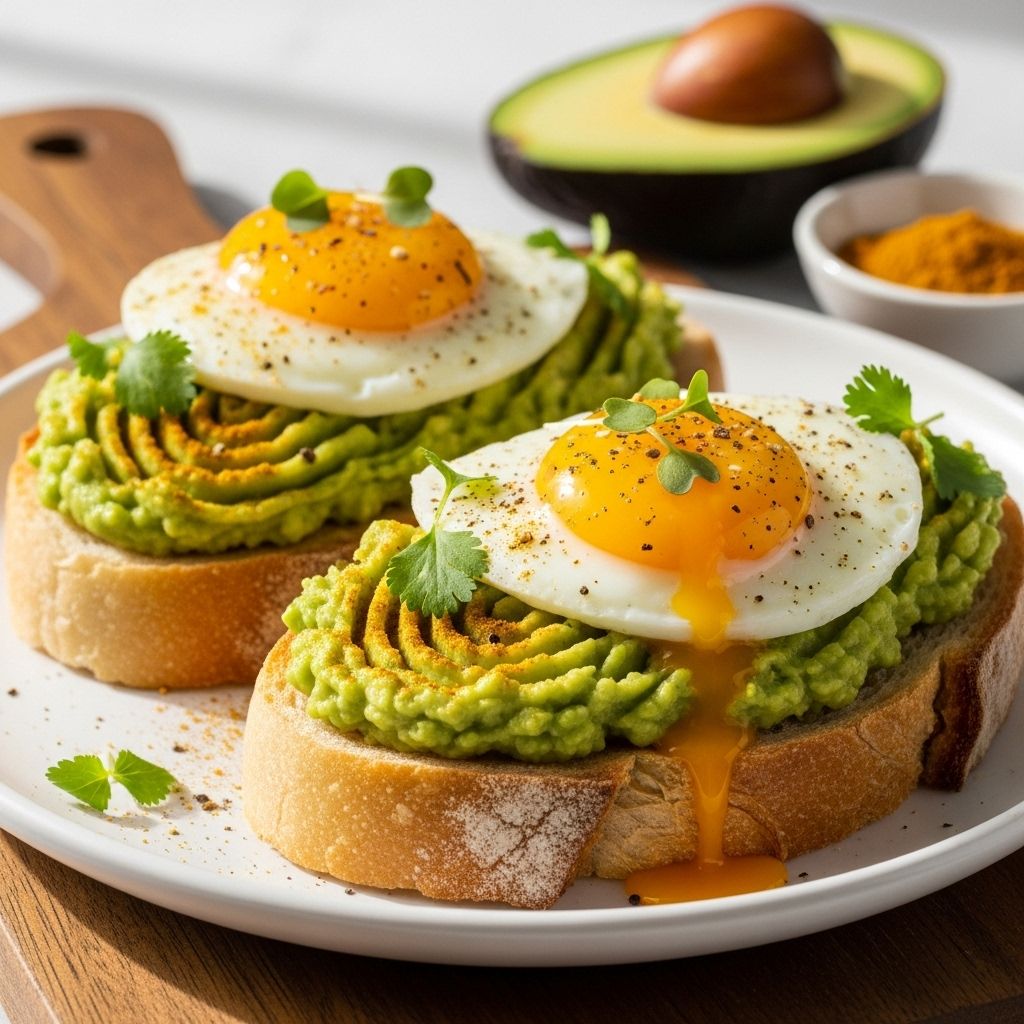 Curry-Avocado Egg Toast: A Flavorful, Energizing Breakfast Upgrade Spiced mash and crispy protein combine for a flavorful, energizing breakfast boost.