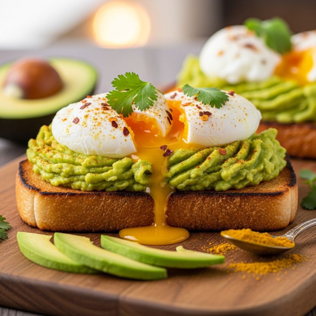 Discover how curry, creamy avocado, and crispy eggs come together for a powerful energy boost and a delicious morning meal.
