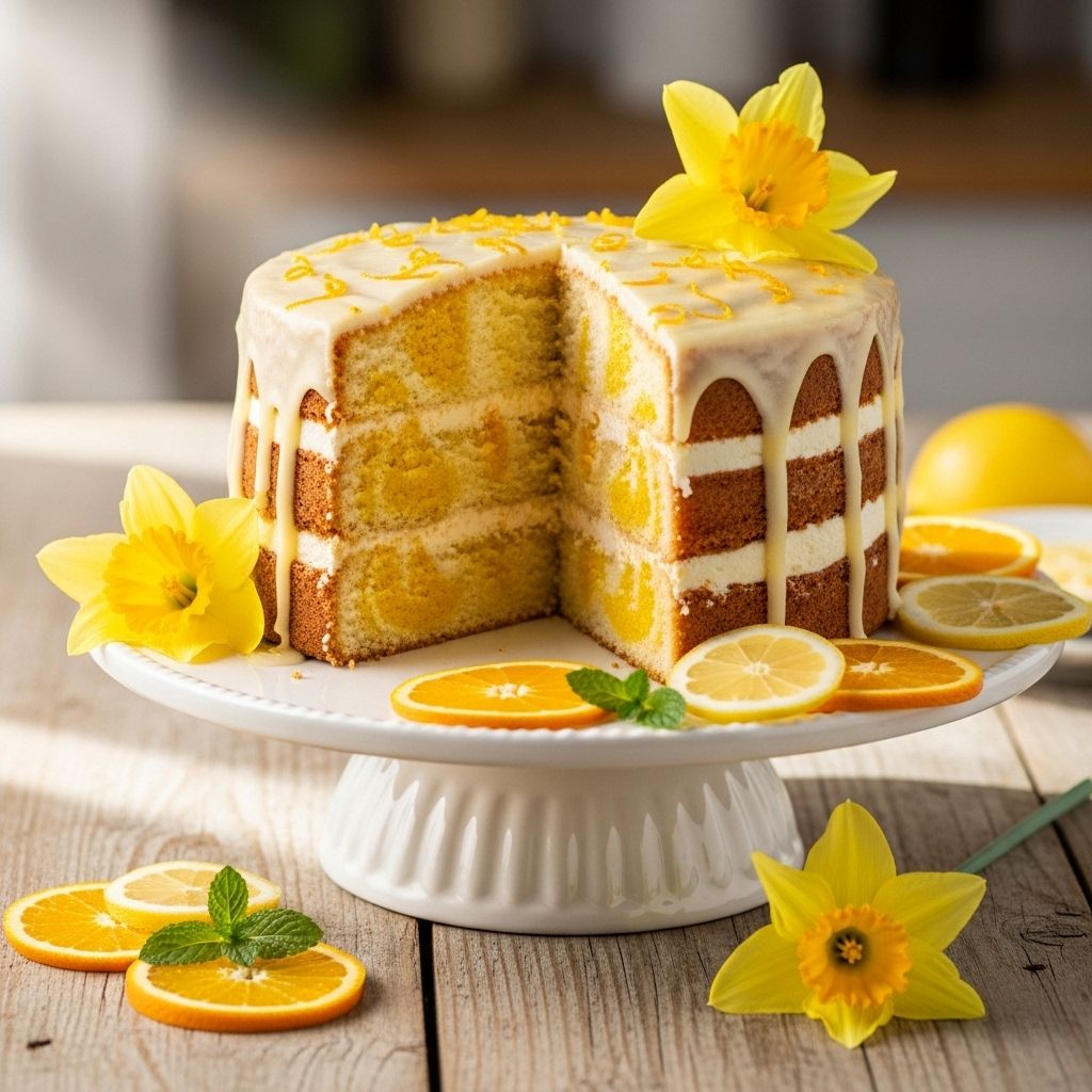 Vintage spring sweetness with airy layers and a zesty glaze that energizes every table.