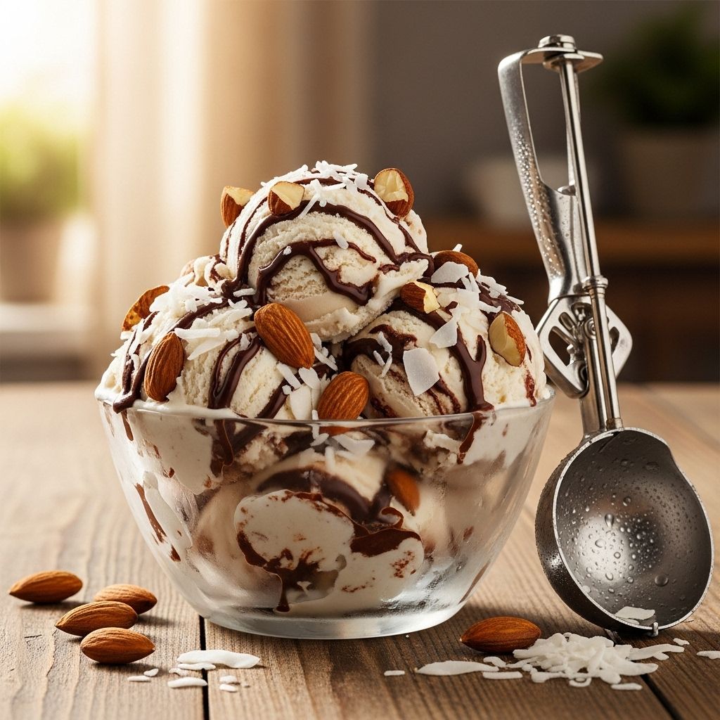 A coconut base and toasted nuts deliver a silky, plant-based scoop worth savoring.