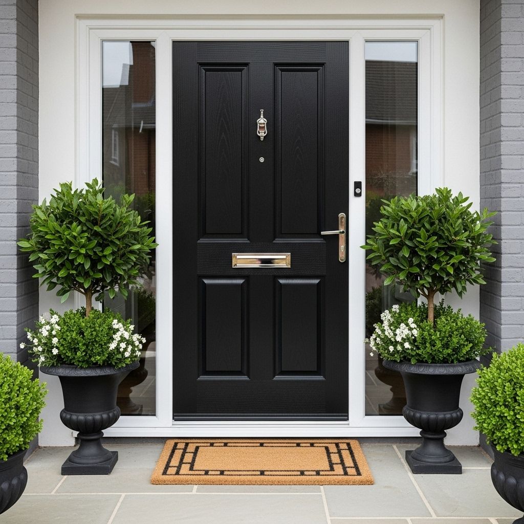Elevate your entryway with deep hues that enhance style and minimize visible wear.