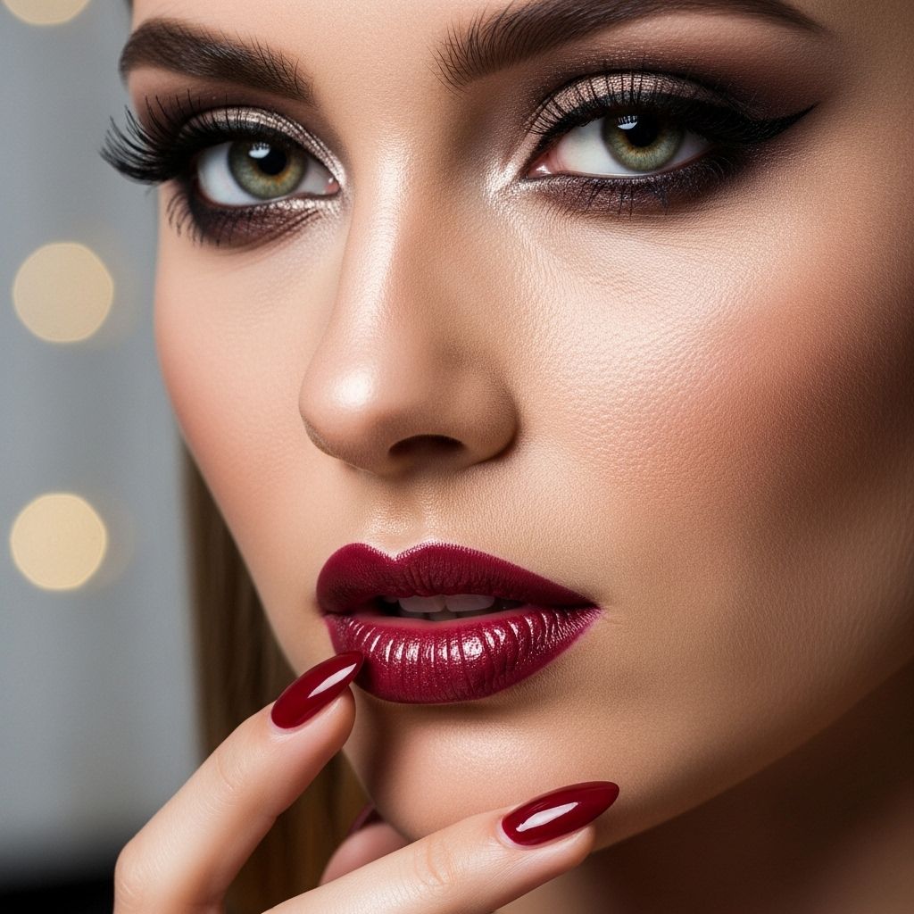 Transform your look with four irresistible makeup combinations for eyes, lips, and nails—perfect for every date night mood.