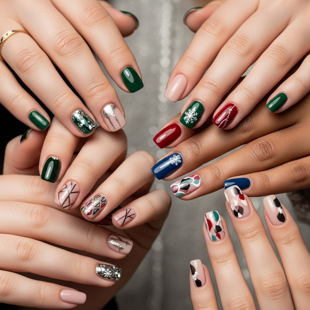 Explore the top nail colors and creative designs perfect for December 2024, mixing festive flair, trending shades, and runway-inspired styles.