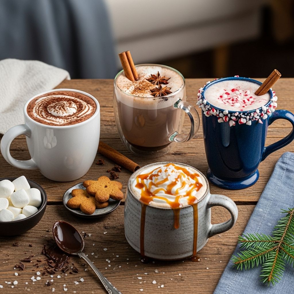 Warm options suit every palate, from classic sweetness to spirited, spiked blends.