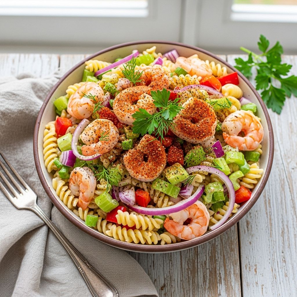 A creamy medley of seafood and crisp vegetables brings zesty flavor to summer gatherings.