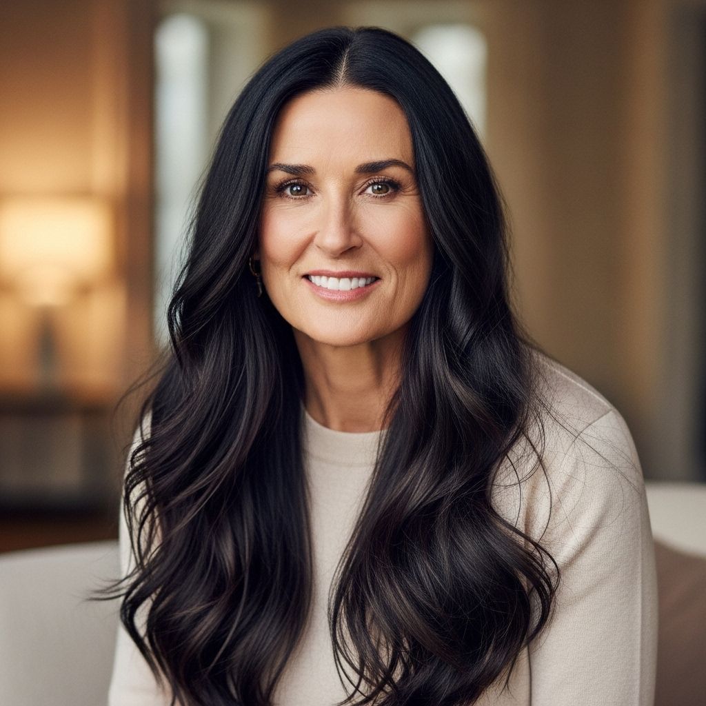 Discover the secrets and rituals behind Demi Moore's unwavering commitment to her long, healthy, and luminous hair.