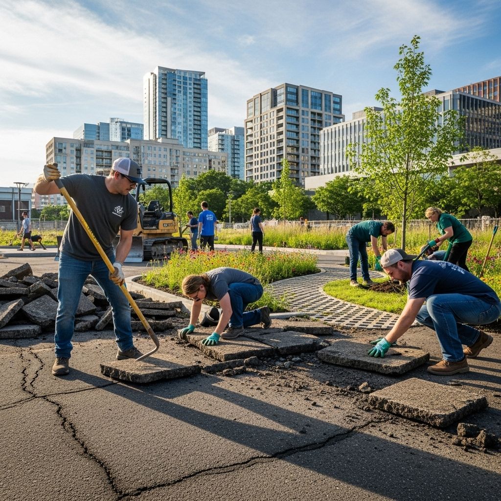The Depave Movement: Transforming Pavement into Urban Green Space The depave movement unites communities to turn asphalt and concrete into green, vibrant spaces, combatting climate change and inequality.