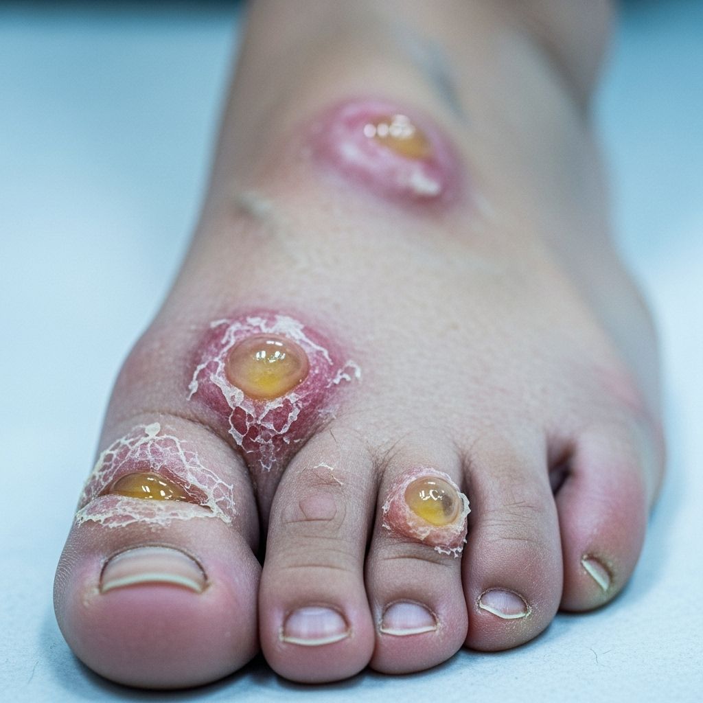 Learn about diabetic blisters, their causes, symptoms, risk factors, treatment options, and how to prevent complications and infections.