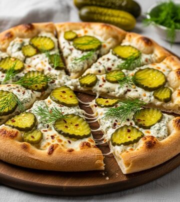 Tangy brine meets creamy cheese in a recipe that turns slices into zesty treats.