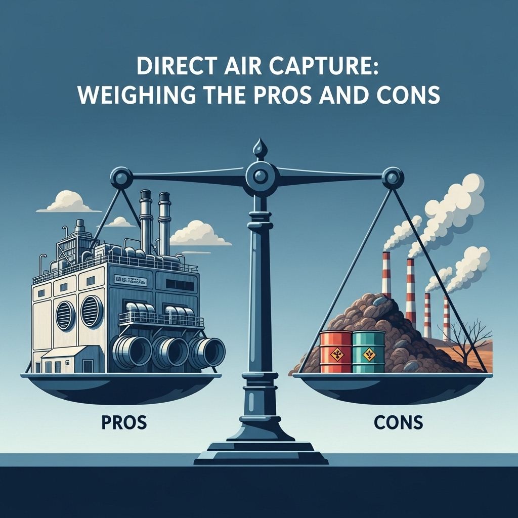 Direct Air Capture: Weighing the Pros and Cons Exploring the benefits and challenges of direct air capture technology for carbon removal and climate solutions.