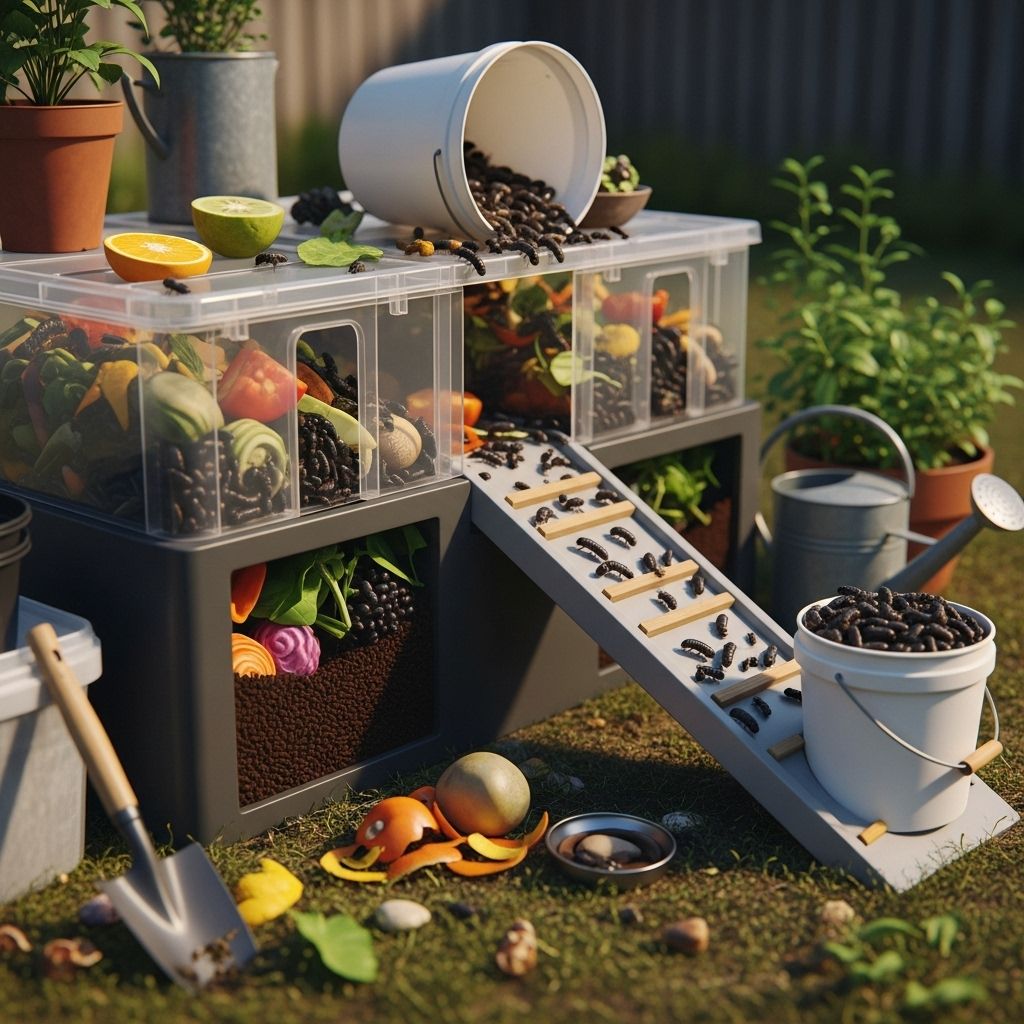 Build a sustainable DIY compost bin with black soldier fly grubs and turn kitchen waste into powerful fertilizer and animal feed.