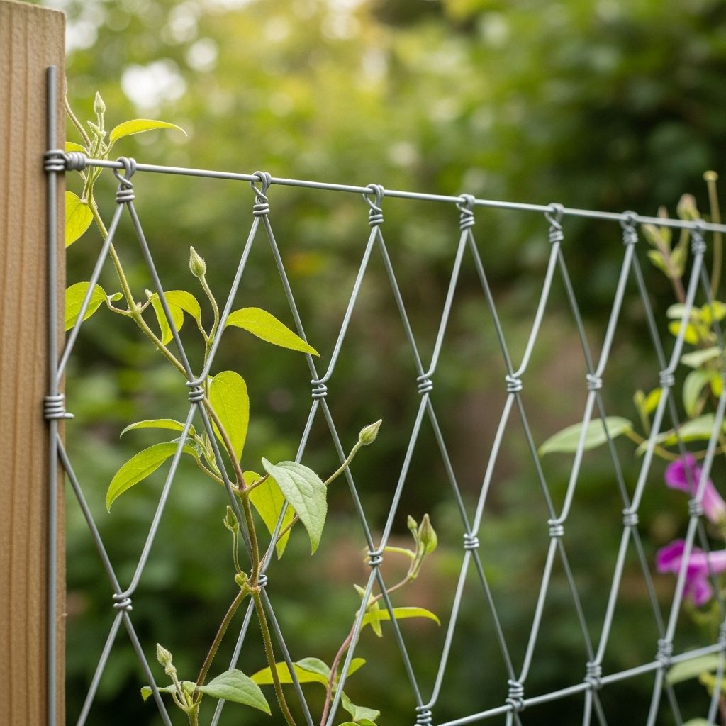 Transform your garden or exterior walls with this elegant, customizable wire trellis for climbing vines