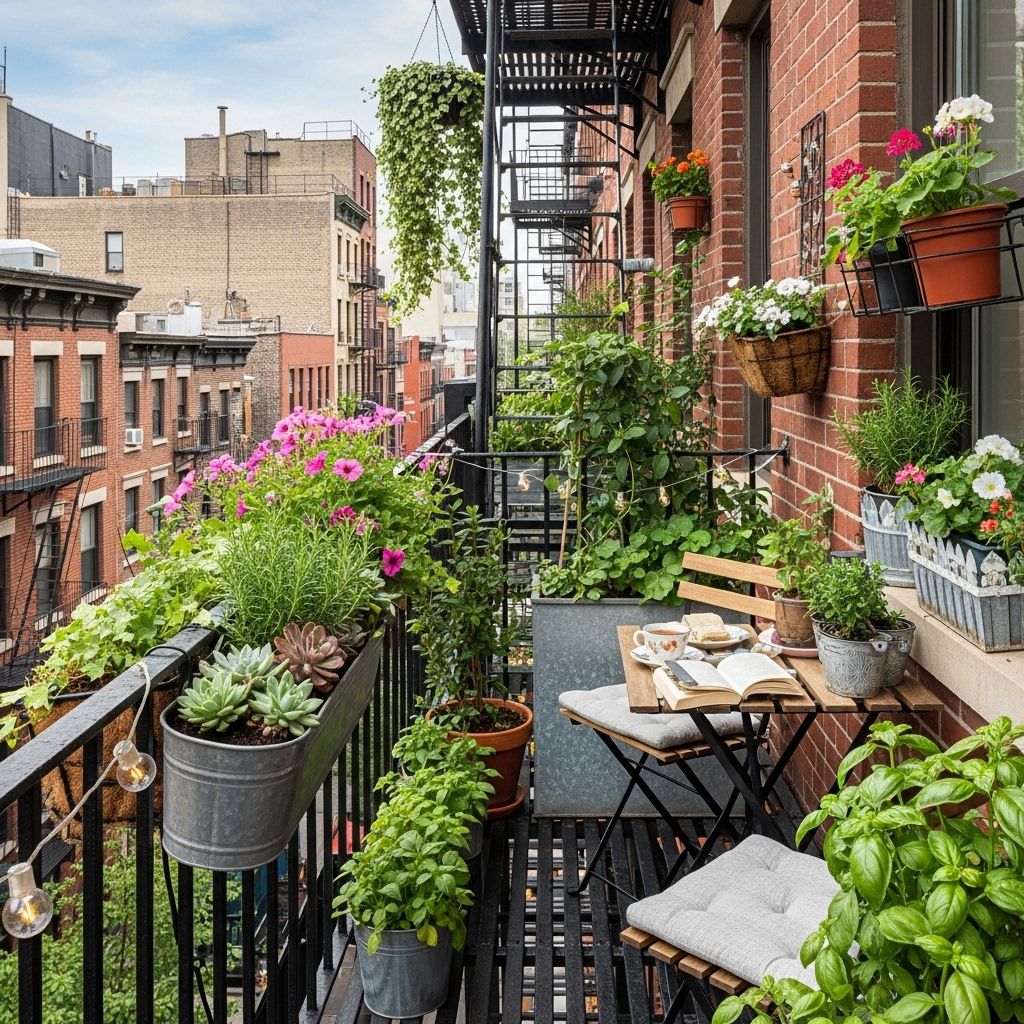 Thoughtful layouts and lightweight containers make city gardening both safe and vibrant.