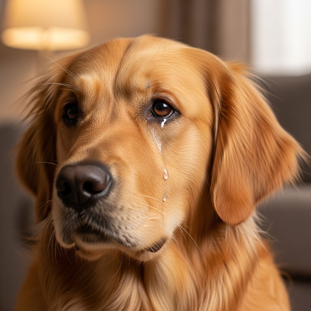 Watery eyes in furry friends often point to health concerns rather than emotion.