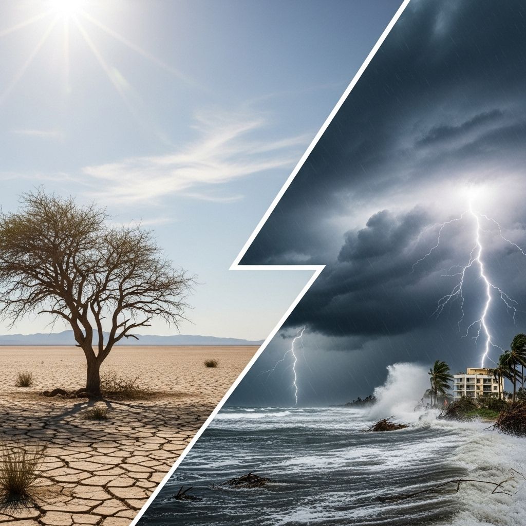 Exploring how a warming climate impacts the frequency and severity of heatwaves, floods, hurricanes, droughts, and other extreme weather events worldwide.