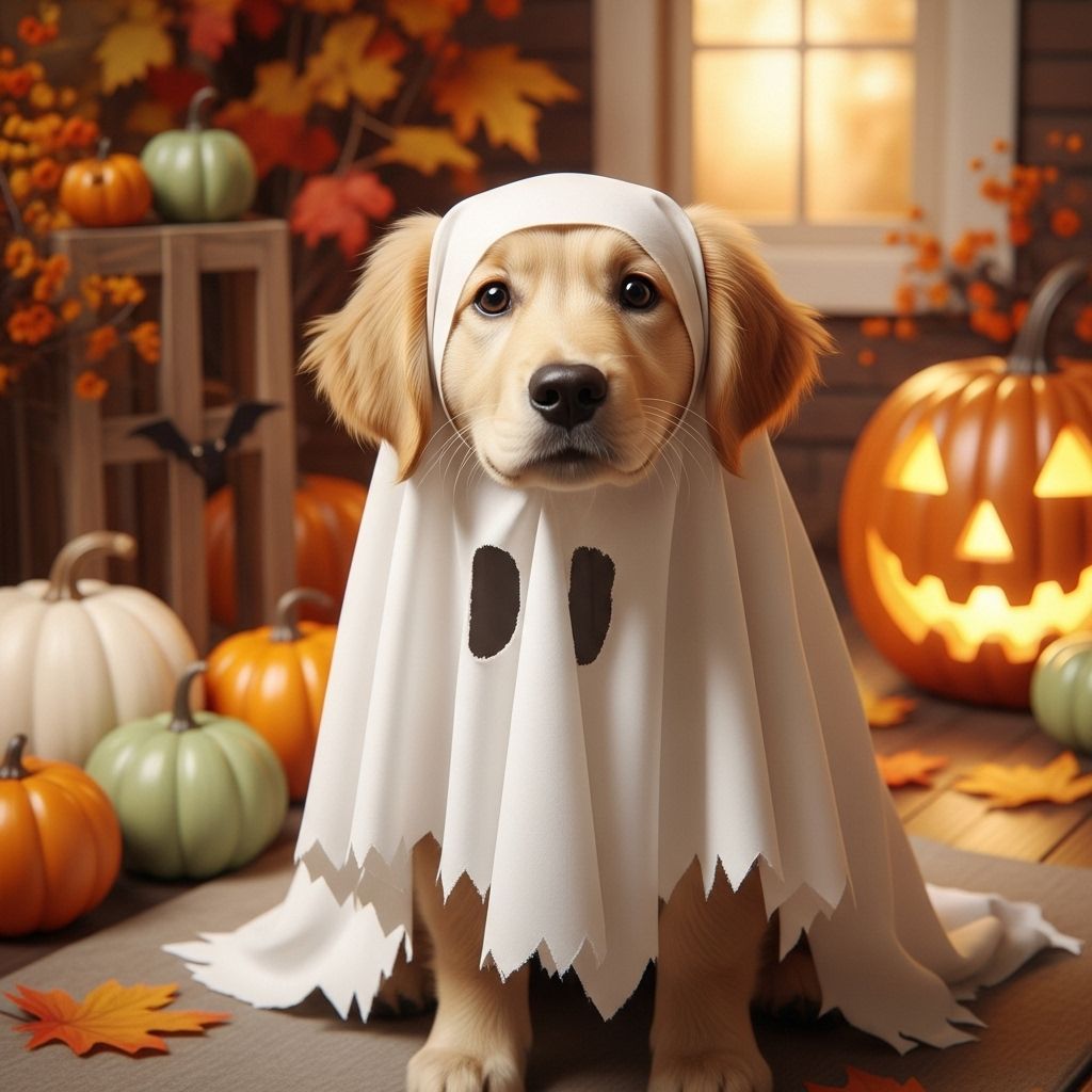 A simple sheet and a few tweaks turn your pup into the cutest ghost on the block.