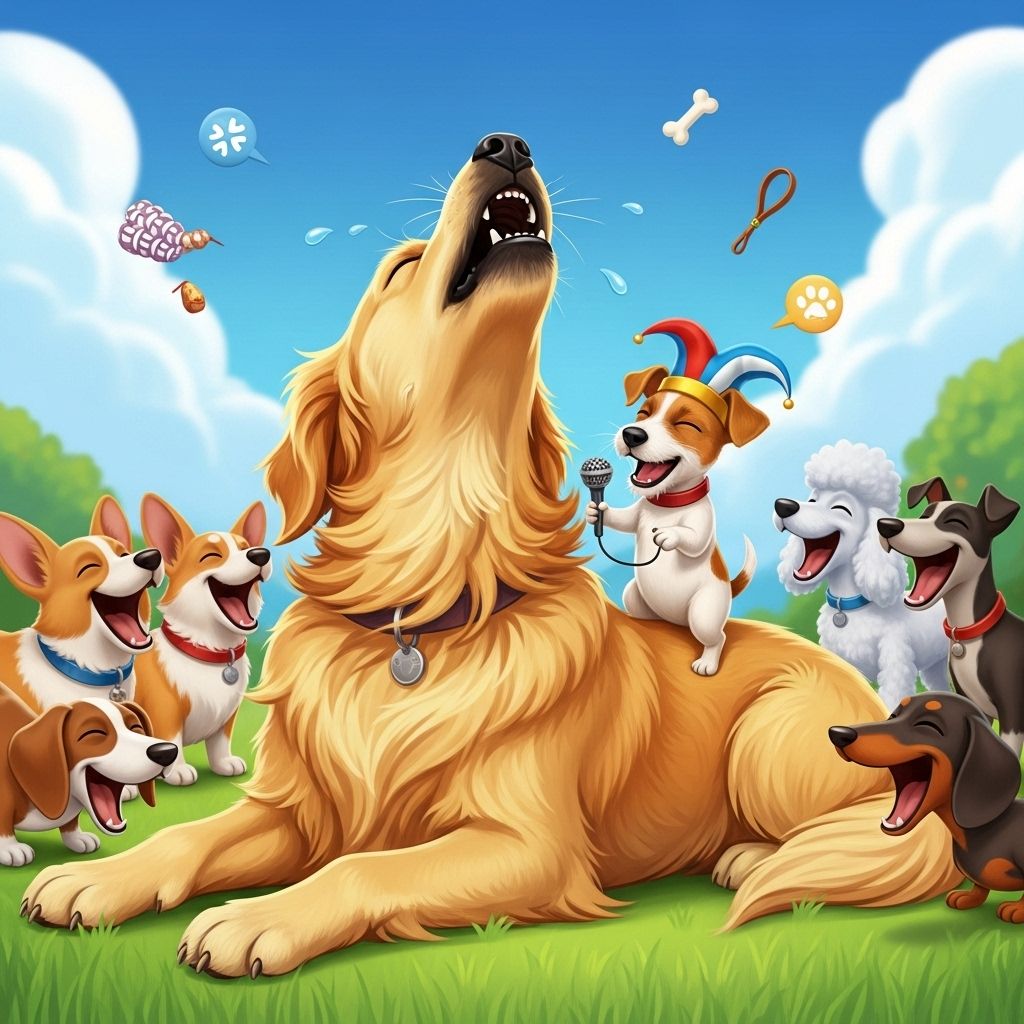 A tail-wagging mix of puns and riddles that sparks giggles on every playdate.