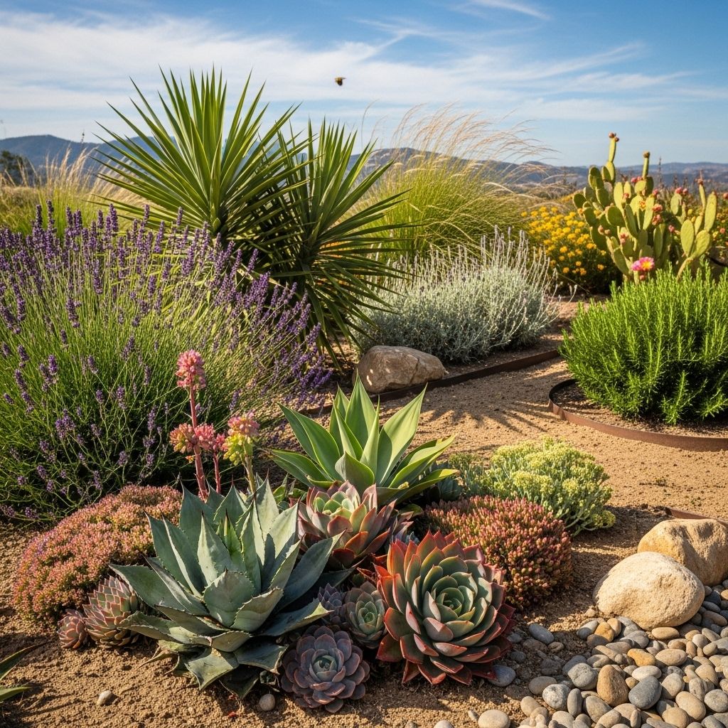 Enjoy vibrant blooms and foliage that flourish with minimal watering in dry landscapes.