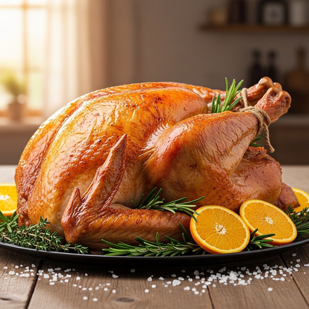A salt-and-herb rub and overnight air-dry yield juicy meat and golden, crunchy skin.