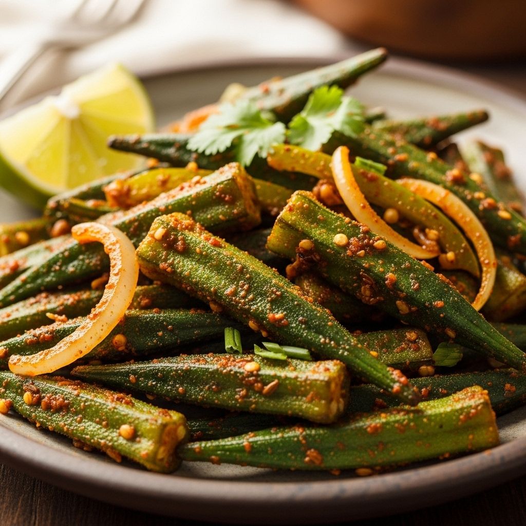 Authentic spice methods keep okra dry and crunchy for flavorful, guilt-free meals.