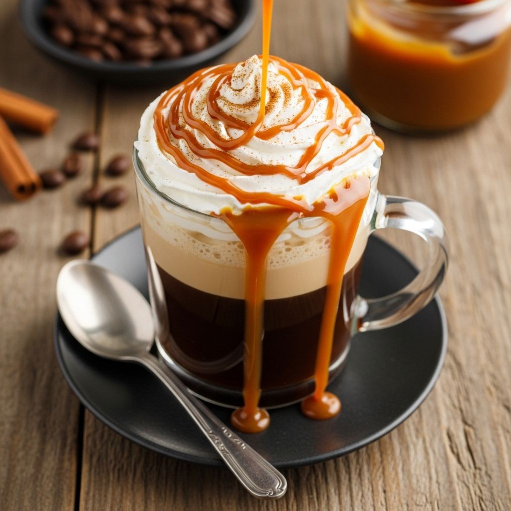 A caramel-kissed coffee blend that warms you from first sip to last sweet moment.