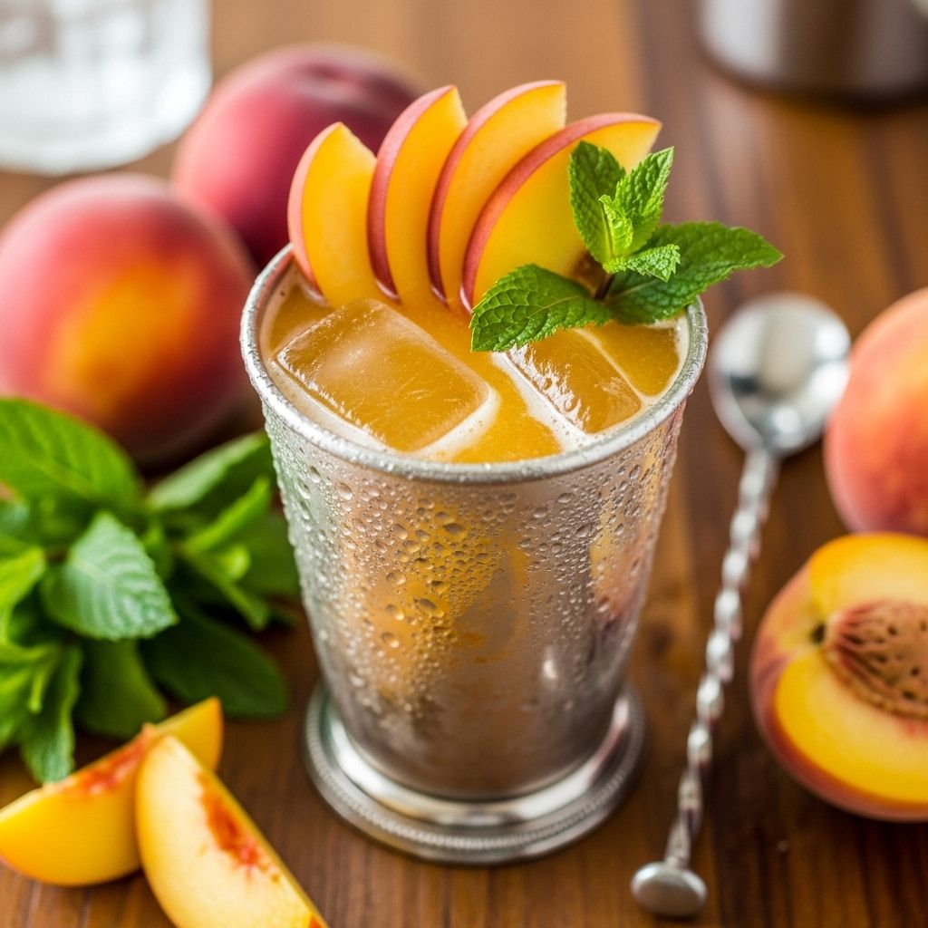 A bright summer drink balancing sweet fruit, herbal freshness, and elegant spirit notes.