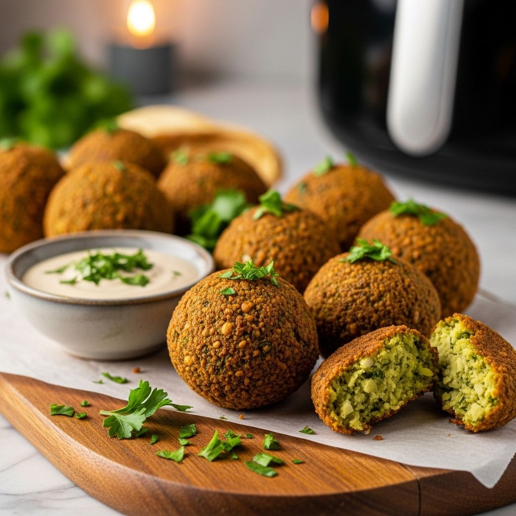 Golden chickpea balls deliver crisp, herb-infused flavor with less oil and fuss.