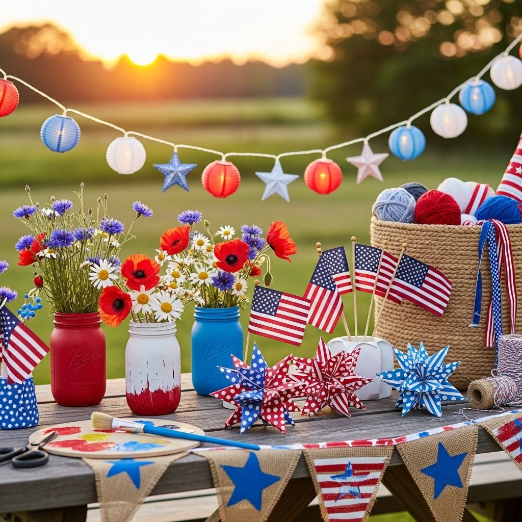 Handcrafted accents turn ordinary spaces into a patriotic showcase everyone will admire.