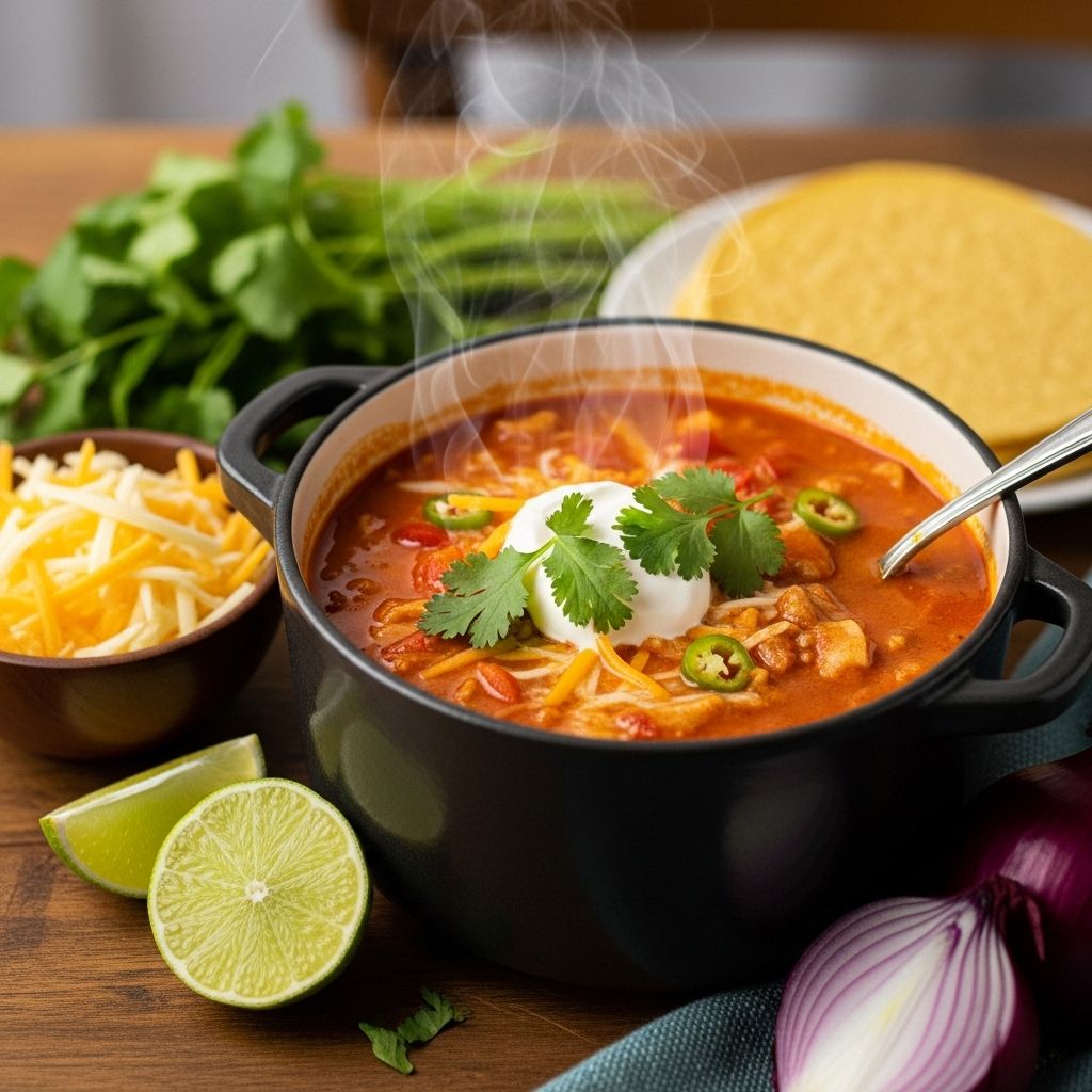 A comforting bowl of tender chicken, melted cheese, and endless topping possibilities.