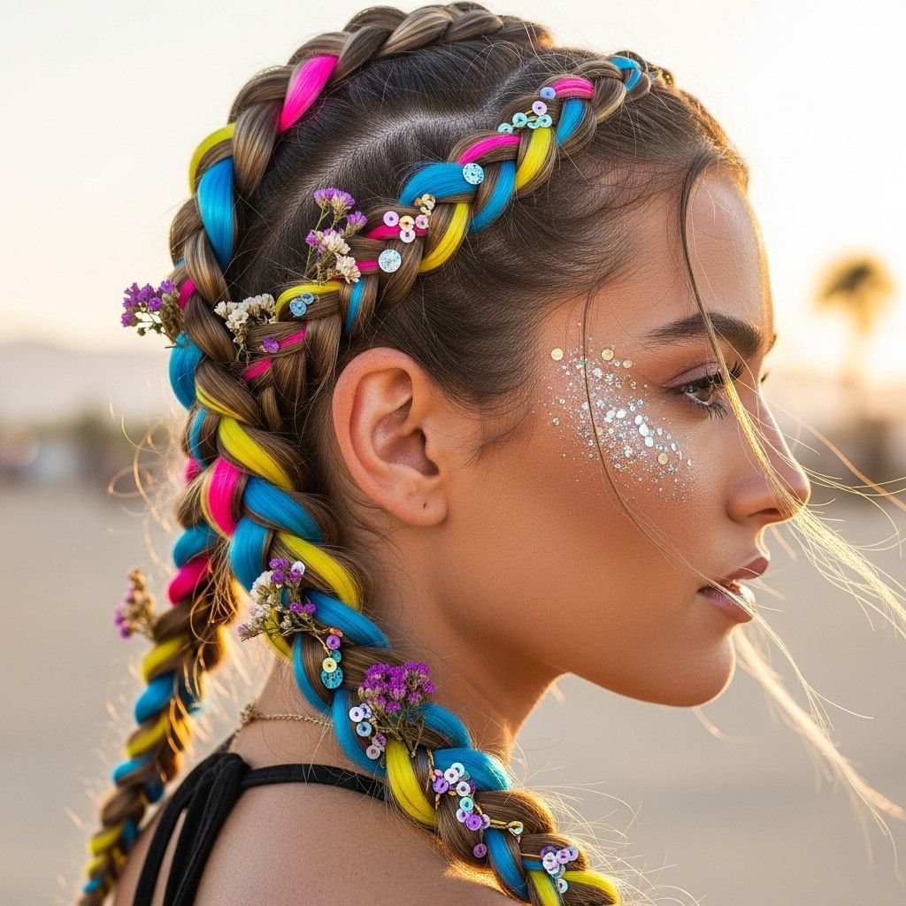 Get inspired with vibrant, on-trend festival hairstyles perfect for expressing your unique style at Coachella and beyond.