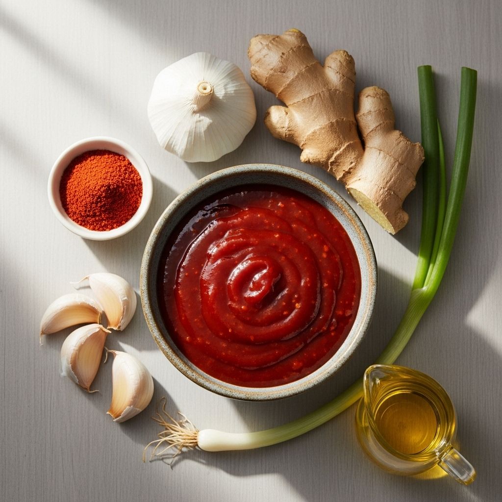 Plant-based shortcut delivering Korean umami and spice without weeks of fermentation.