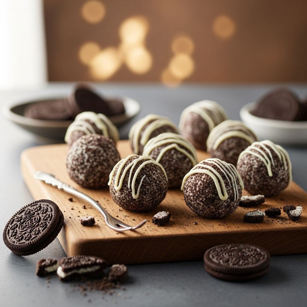 Creamy cookie filling dipped in rich chocolate for effortless bite-sized desserts.