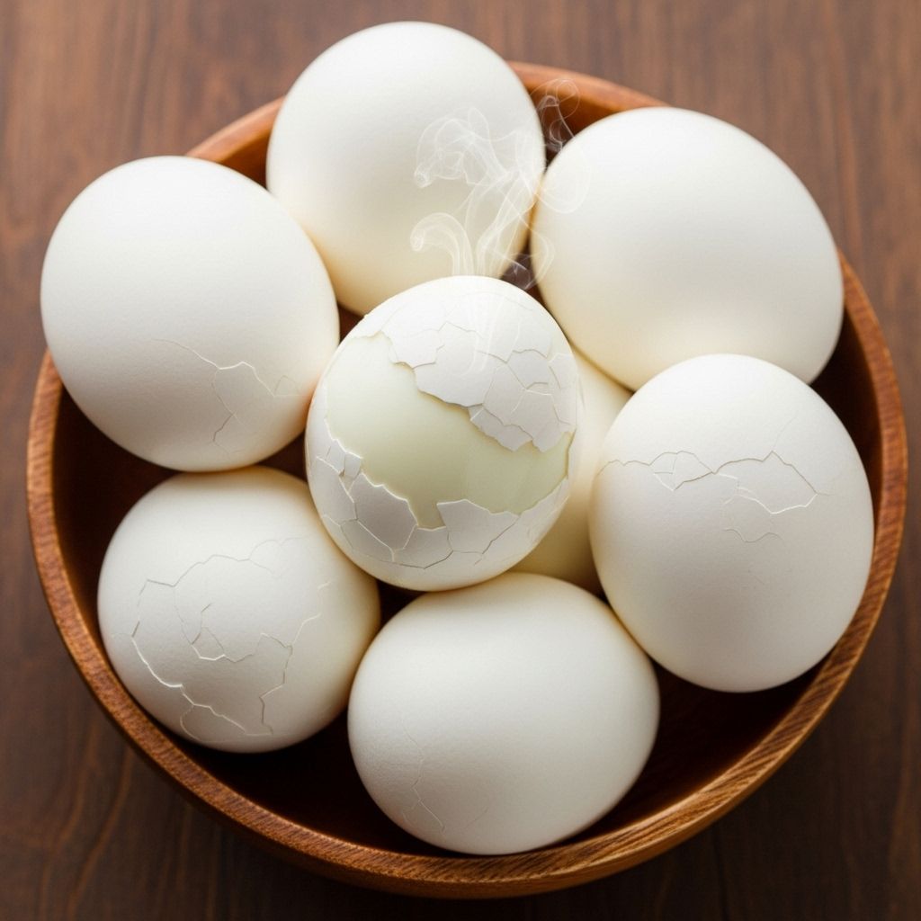 A hot-water start and ice bath ensure shells slide off, leaving bright whites intact.