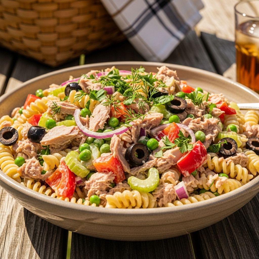 This hearty dish delivers protein-rich albacore and vibrant garden flavors in every bite.
