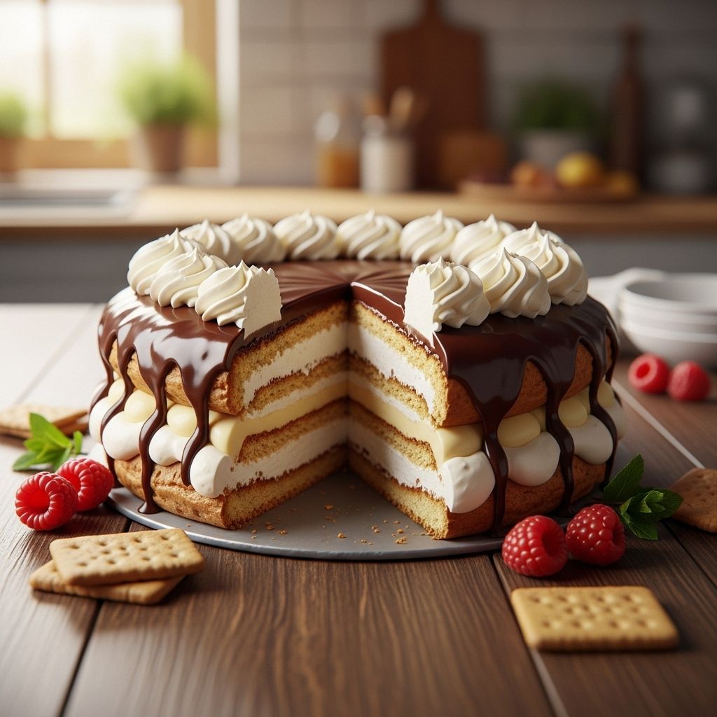 Silky pudding layers meet shiny chocolate topping for a make-ahead crowd-pleaser.