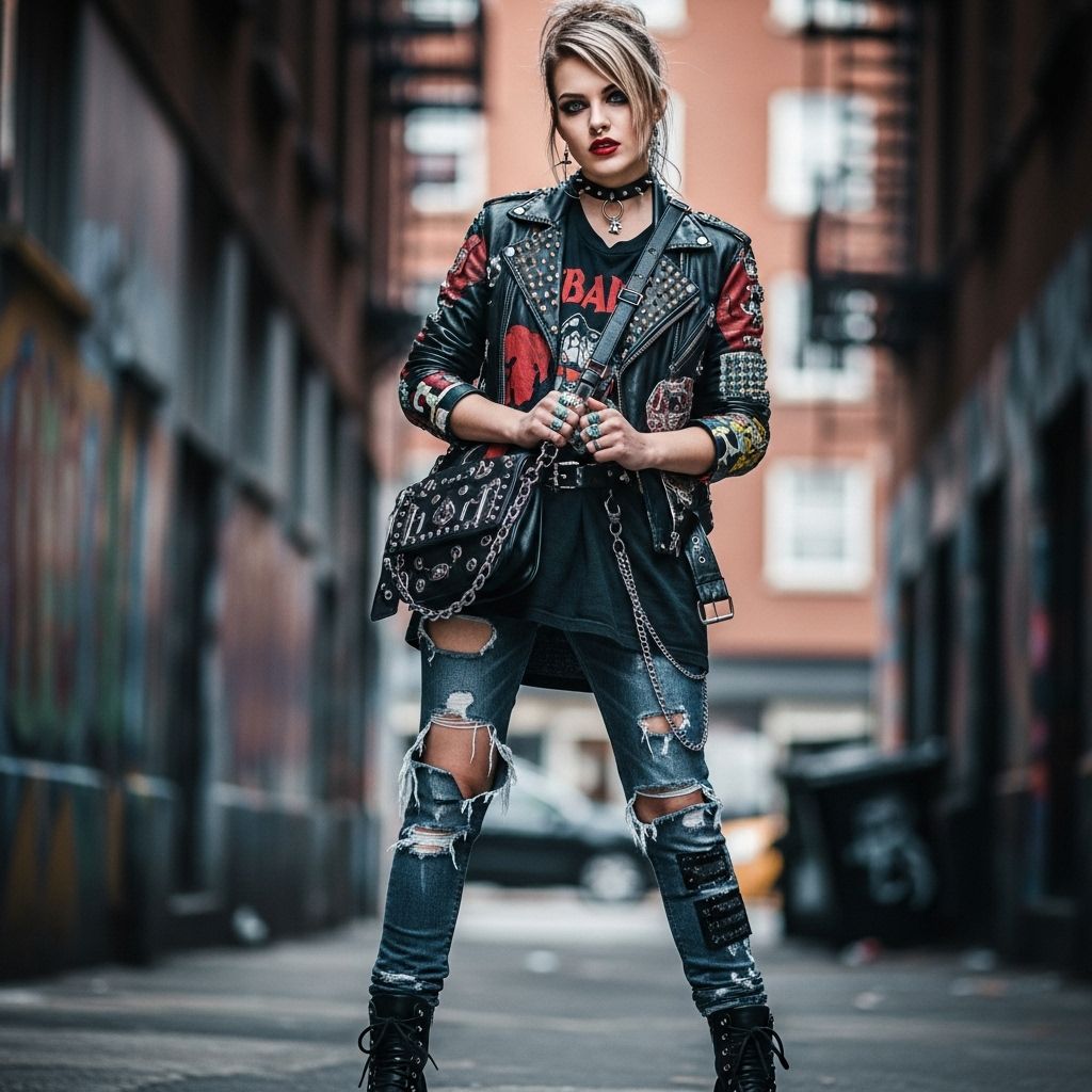 From plaid and leather to bold prints and platforms, discover edgy outfits that effortlessly blend attitude and polish—yes, even for the office.