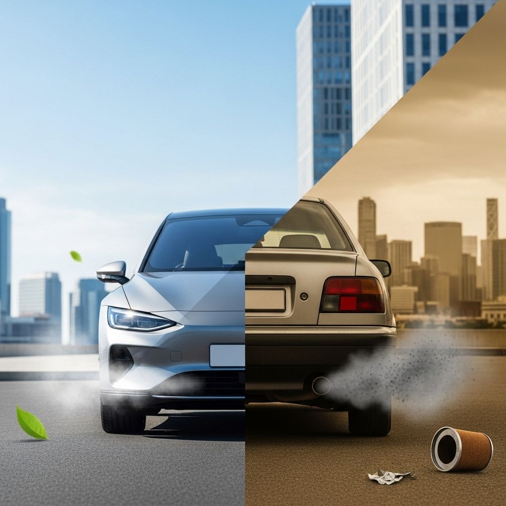 A comprehensive analysis of particulate pollution from electric vehicles versus traditional gas and diesel cars, covering tailpipe, brake, and tyre emissions.