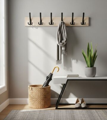 Simple wall fixtures create a welcoming entrance by keeping daily essentials off the floor.