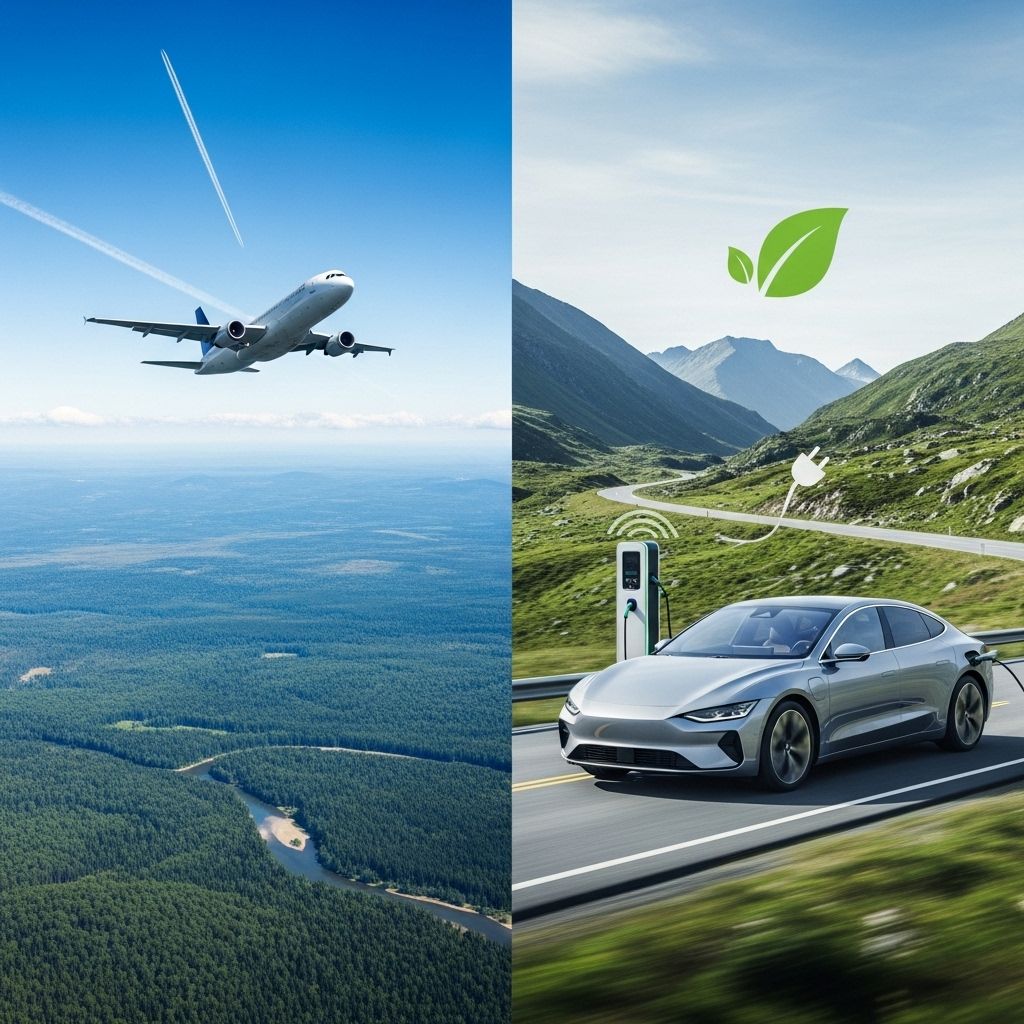 Discover how flying and driving compare in carbon footprint, pollutants, and sustainability—and learn what you can do to minimize your travel impact.