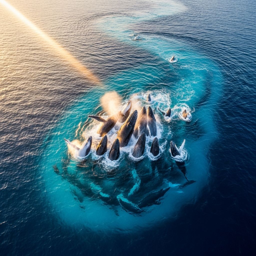 Epic Whale Gatherings: Surging Supergroups and the Changing Oceans Mass gatherings of whales in the modern era reveal new insights into ocean health, whale recovery, and marine ecology.