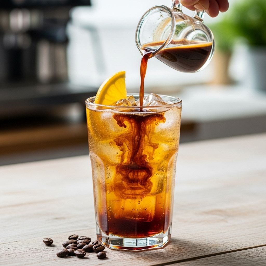 Fizzy coffee cocktail balances bitter and citrus notes for a crisp, effervescent sip.