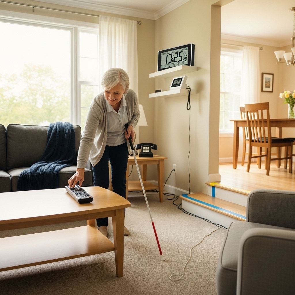 Essential Home Safety Tips for Living with Low Vision Simple changes and practical solutions to make home environments safer and easier to navigate for people with low vision or vision loss.
