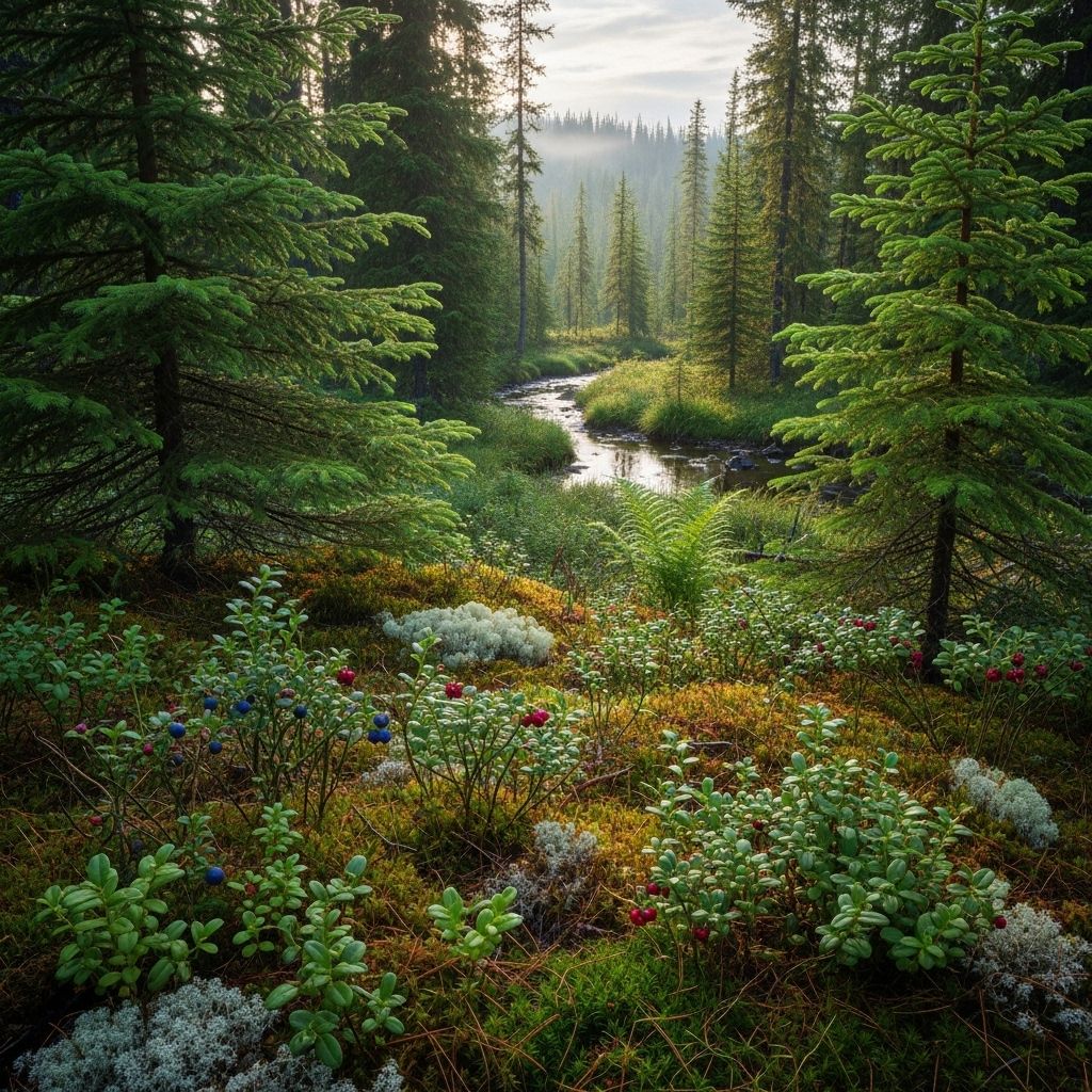 Essential Taiga Plants: Pillars of the Boreal Forest Biome Explore the fascinating adaptations and diversity of plants thriving in the world's largest boreal forests.