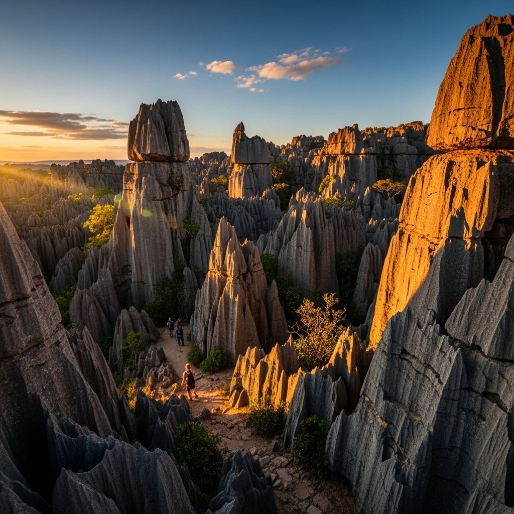 Craggy Wonders: Exploring Madagascar’s Iconic Stone Forests Journey inside Madagascar’s Tsingy de Bemaraha, a jagged limestone forest offering dramatic geology, rare wildlife, and thrilling adventure.
