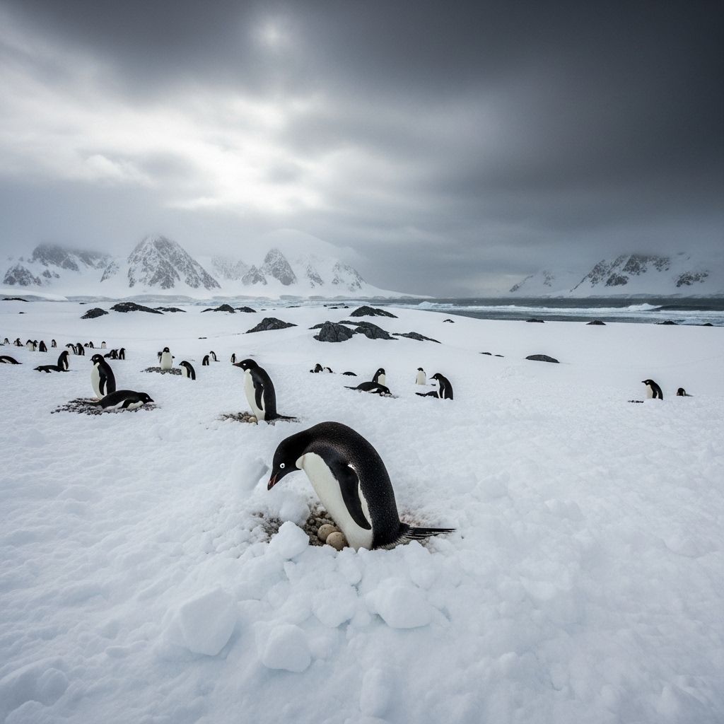 Extreme Snowstorms Disrupt Antarctic Seabird Breeding Antarctic seabirds suffer devastating breeding failure as violent snowstorms sweep through vital colonies, raising urgent questions about climate-induced extremes.