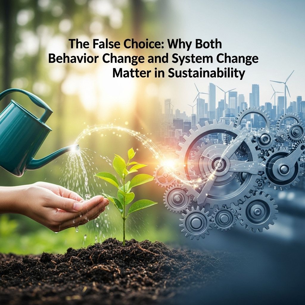 The False Choice: Why Both Behavior Change and System Change Matter in Sustainability Challenging the narrative that pits individual action against systemic reform in the drive for true environmental sustainability.