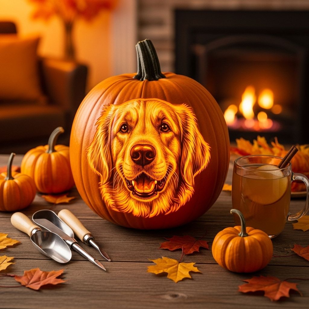 When Halloween meets canine love: A heartwarming tale of pumpkin art and doggy devotion