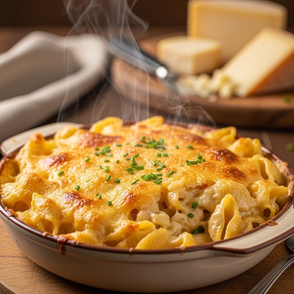 A creamy custard sauce and crisp topping combine for a next-level comfort dish.